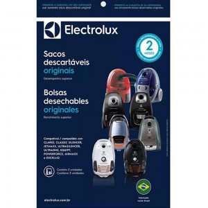 Saco descartável para aspirador de pó Electrolux Clario, Classic Silencer, Jetmaxx, Ultrasilencer, Ultraone, Equipt, Powerforce, Airmaxx e Eccellio